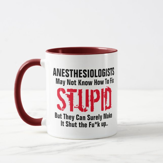 Mug Anesthésiologiste Réparer Stupide docteur jeu de m (Gauche)