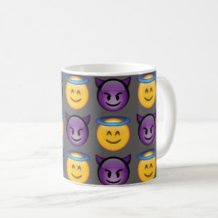 Mug Ange contre le motif d'Emoji de diable
