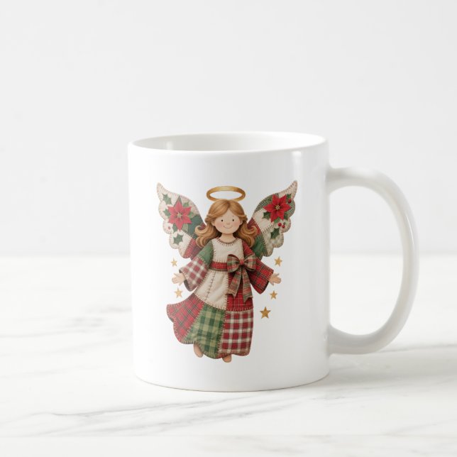 Mug Ange de Noël avec des étoiles dorées (Droite)