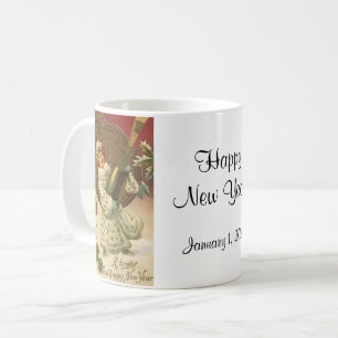 Mug Ange du Champagne du Nouvel An Victorien Vintage