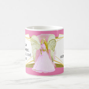 Mug Ange du Guardian robe rose vêtue de cheveux d'or