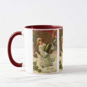 Mug Ange du Nouvel An Champagne Victorien Vintage