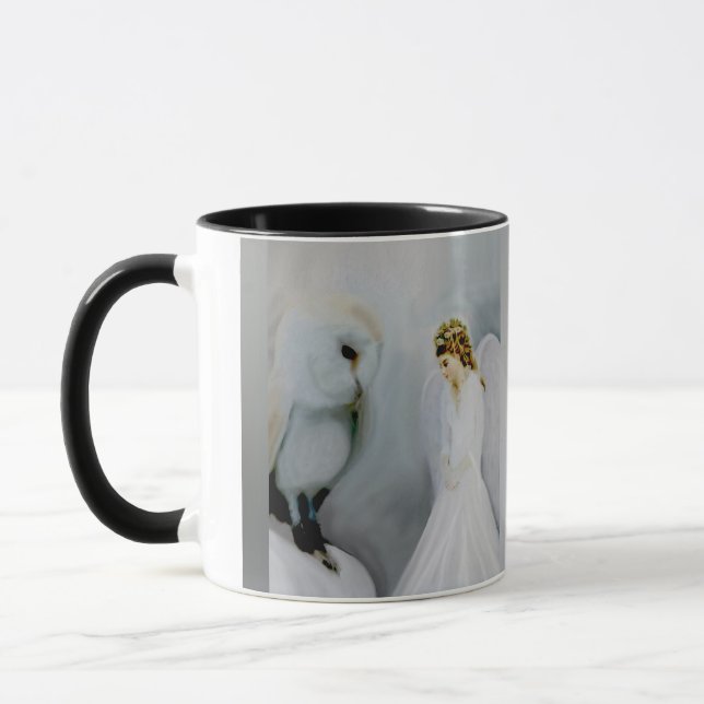 Mug Ange gardien de soin et hibou blanc (Gauche)