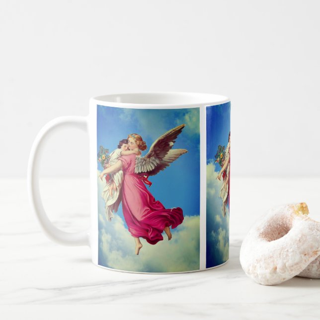 Mug Ange Gardien Et Art Vintage Enfant (Avec donut)