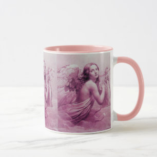 Mug ANGE JOUER LYRA SUR LES NUAGES roses