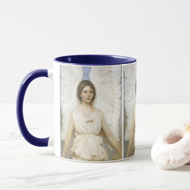 Mug Ange par Abbott Thayer, Beaux-arts victoriens vint (Avec donut)