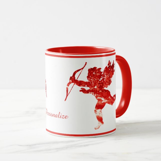 Mug Ange romantique Valentine Cupid Cherub Personnalis (Devant droit)