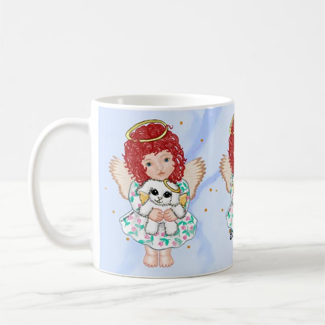 Mug Ange tenant un chien (Gauche)