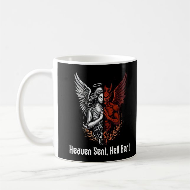 Mug Angel et diable demi-ciel envoyé Enfer Bent (Gauche)