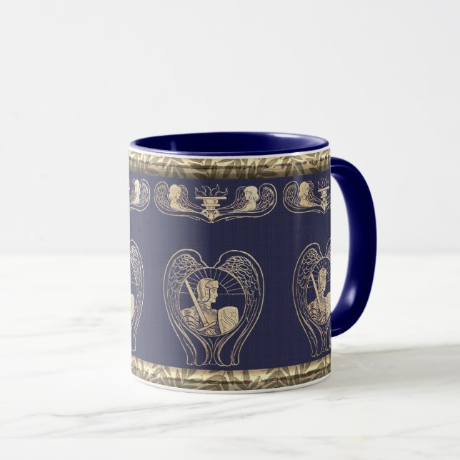 Mug Angel Heraldry avec soldat (Devant droit)