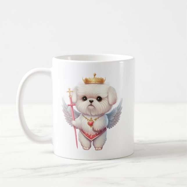 Mug Angel Maltese Chiot, Maltes amoureux de les chiens (Gauche)