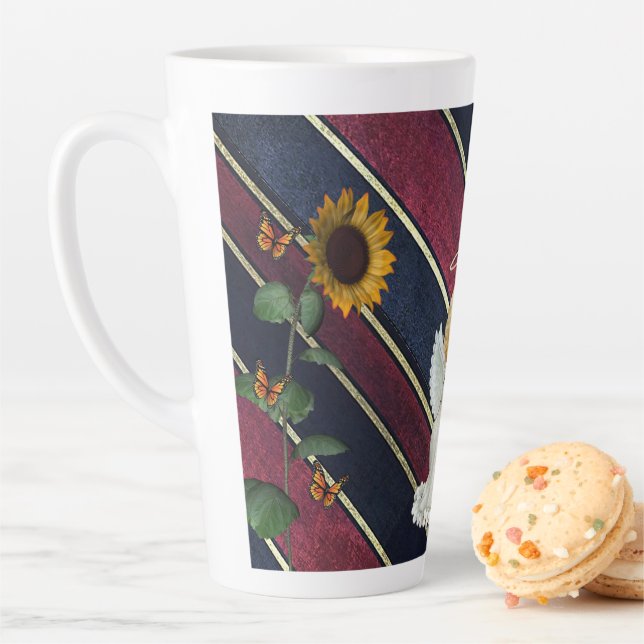 Mug Angel Sunflower Stripe Latte (En situation)