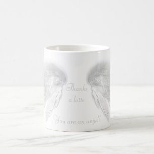 Mug ANGEL WINGS 'Merci un latte' Pun de café