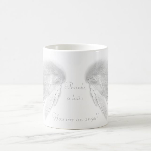 Mug ANGEL WINGS 'Merci un latte' Pun de café (Centre)