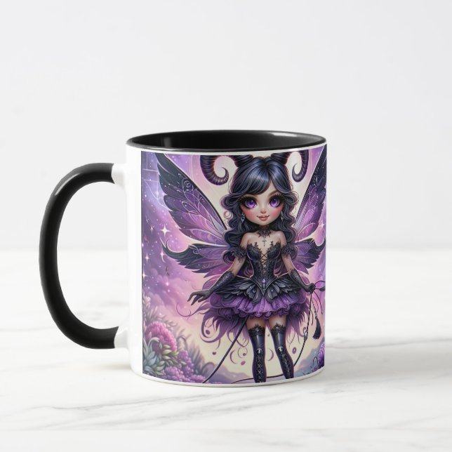 Mug Angelina Purple Gothique Fée Scorpio Hornes Zodiac (Gauche)