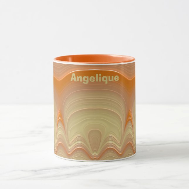 Mug ANGELIQUE ~ Fractal 3D ~ Tons d'oranges citrons (Centre)