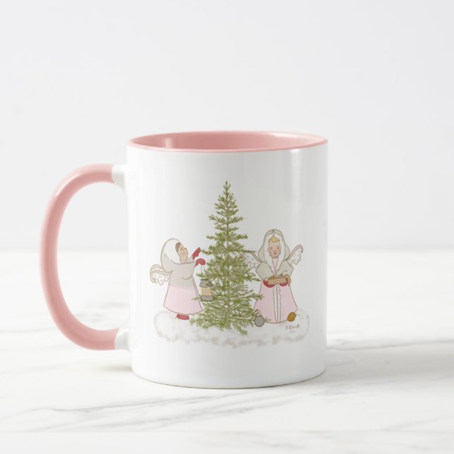 Mug Angels de Noël rose (Gauche)