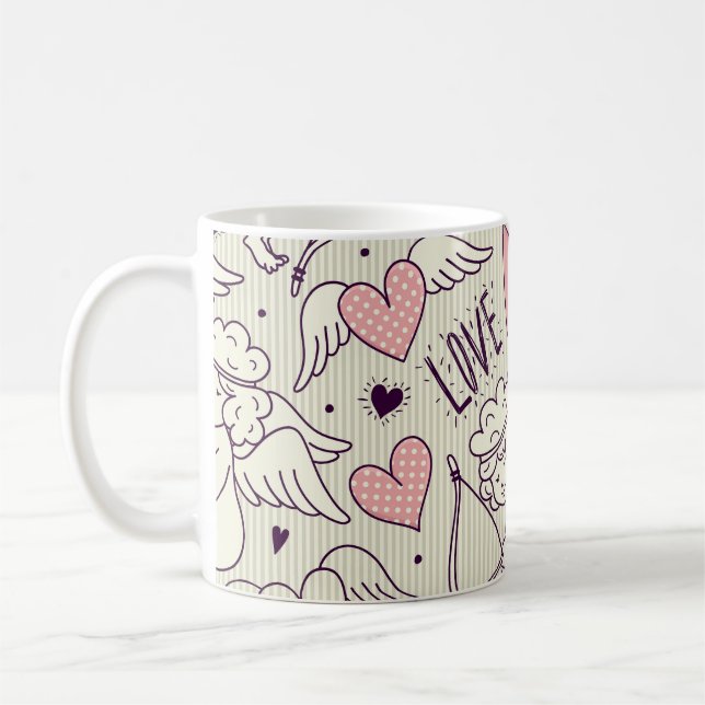 Mug Angels, Saint Valentin, motif d'amour. (Gauche)