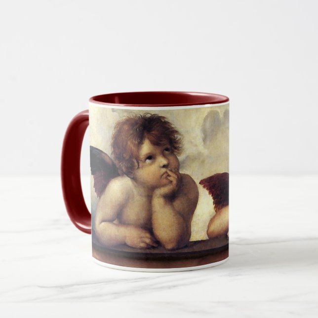Mug ANGES / Cherubs ailés, Nuages Raffaello Sanzio (Devant gauche)