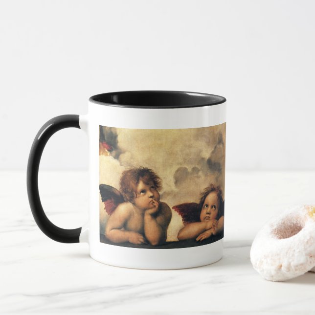 Mug Anges de la Madone Sixtine par Raphaël Sanzio (Avec donut)