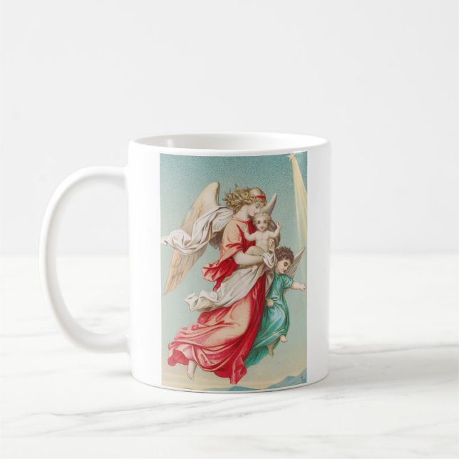 Mug Anges Gardiens portant un enfant Art éthéré (Gauche)