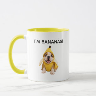 MUG ANGLAIS BOULEDOGUE MIGNON BANANE JE SUIS FOU D