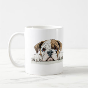 Mug Anglais Bulldog Peeking mignonne adorable animal d