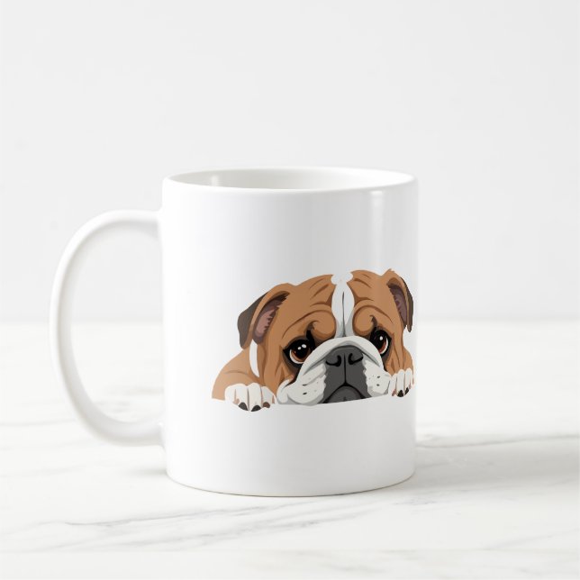 Mug Anglais Bulldog Peeking mignonne adorable animal d (Gauche)