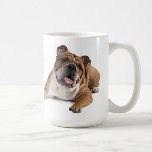 Mug Anglais Bulldog Puppy Dog Blue Love Hearts