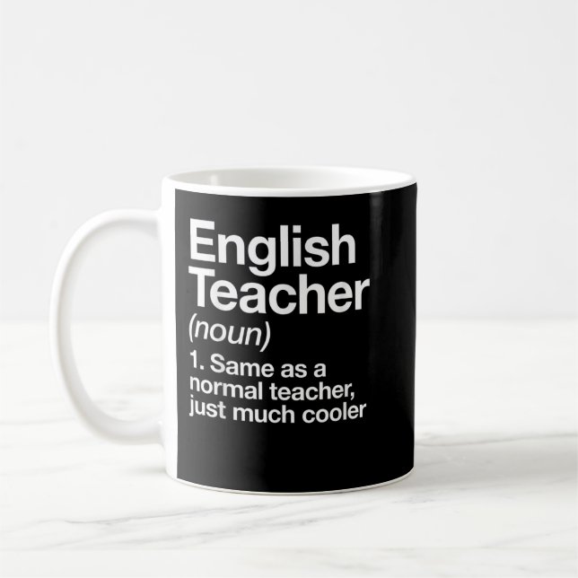 Mug Anglais Définition De Professeur Drôle Retour À L' (Gauche)
