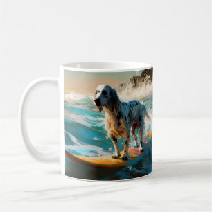 Mug Anglais Setter Beach Surfing Painting