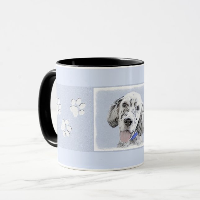 Mug Anglais Setter Blue Belton Peinture Chien Art (Devant gauche)