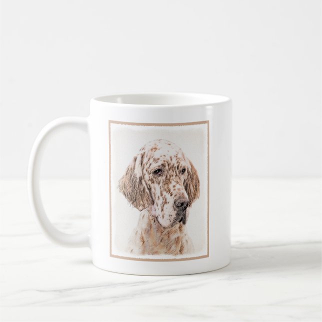 Mug Anglais Setter Orange Belton Peinture Chien Art (Gauche)