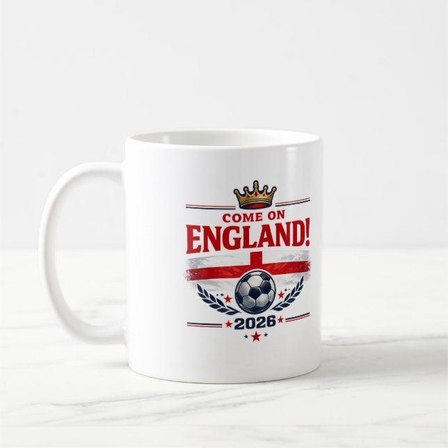 Mug Angleterre Viens Angleterre 2026 Supporter de Foot (Gauche)