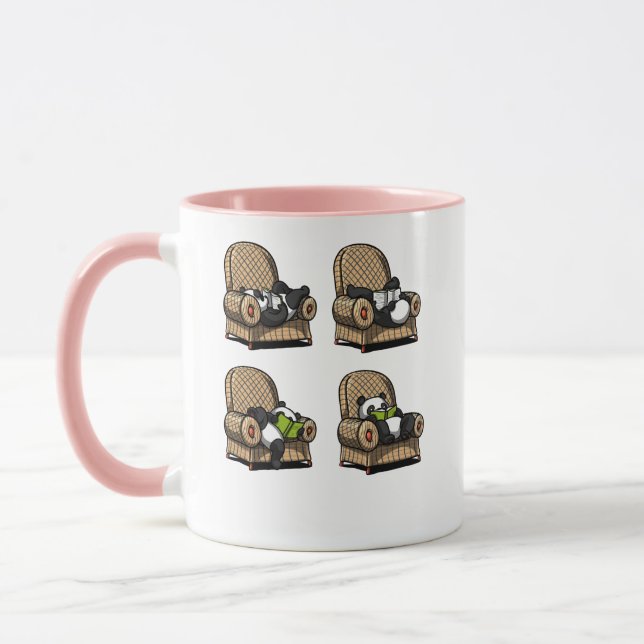 Mug Animal drôle de lecture de livre d'ours panda (Gauche)