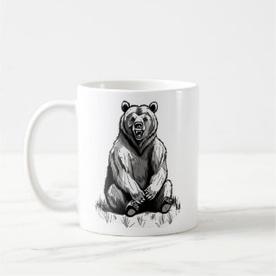 Mug Animal Graphic Bonjour Humour Ours, Funny Faune