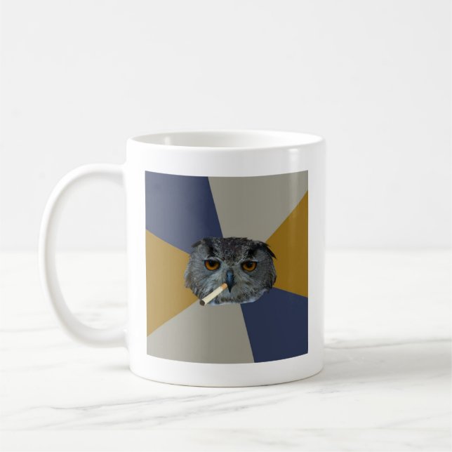Mug Animal Meme de conseil de hibou d'étudiant en art (Gauche)