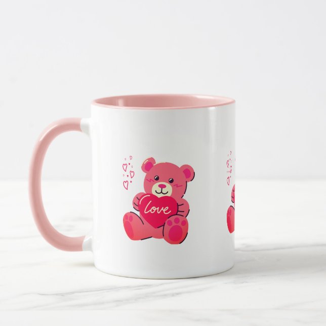 Mug Animal mignon rose en peluche (Gauche)