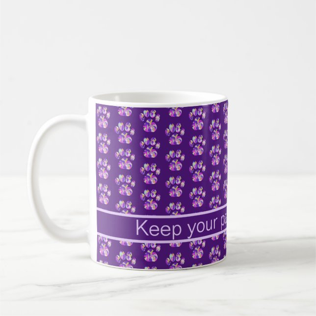 Mug Animal Paw Silhouette Purple sur Purple Fundy (Gauche)