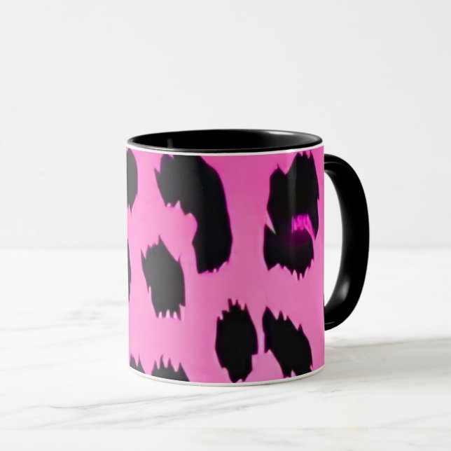 Mug Animal Print Pink Leopard (Devant droit)