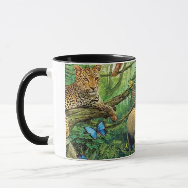 Mug Animals living together throw pillow (Gauche)