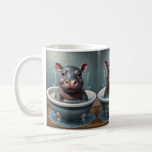 Mug Animaux amis du bain dans une baignoire (Gauche)