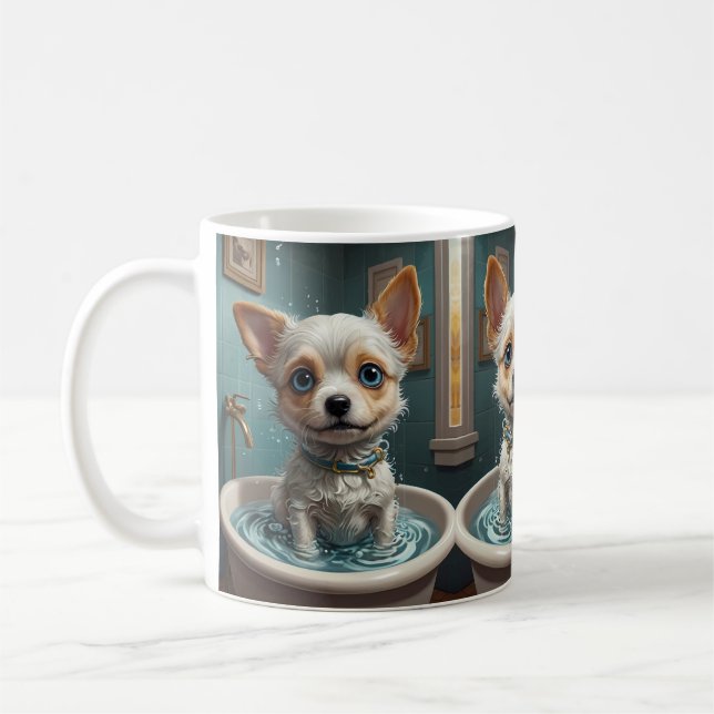 Mug Animaux amis du bain dans une baignoire (Gauche)