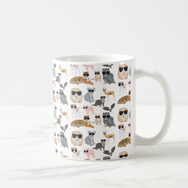 Mug Animaux cool et amusants portant des lunettes de s (Droite)