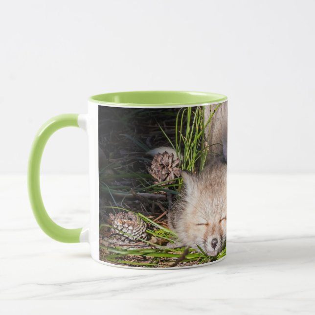Mug Animaux de bébés cutest | Baby Red Fox Kits Sleepi (Gauche)