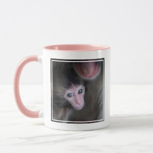 Mug Animaux de bébés cutest Bébé Macaque singe et mè
