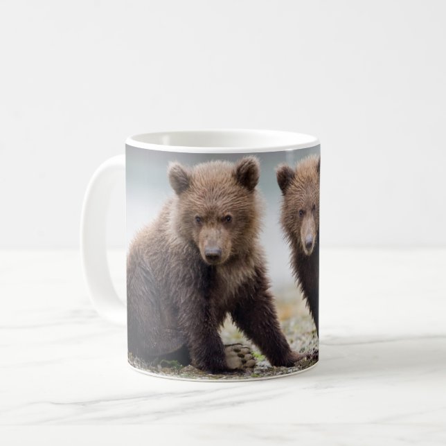 Mug Animaux de bébés cutest | Deux petits ours d'ours (Devant gauche)
