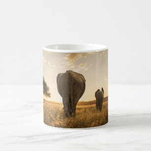Mug Animaux de bébés cutest   Eléphant veau et mère