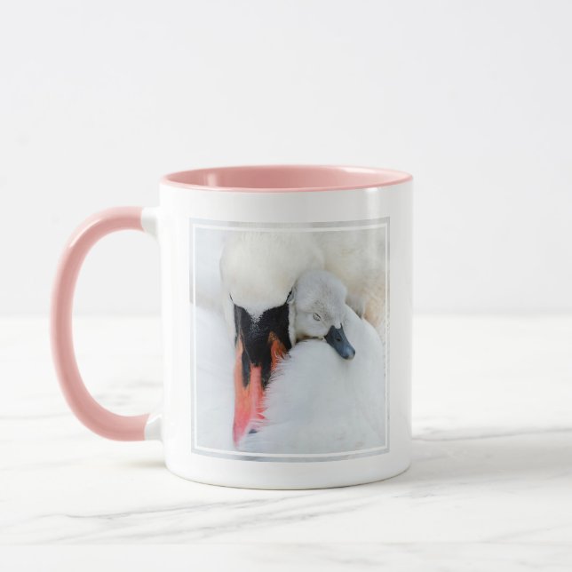 Mug Animaux de bébés cutest | Mère et bébé Mute Swan (Gauche)