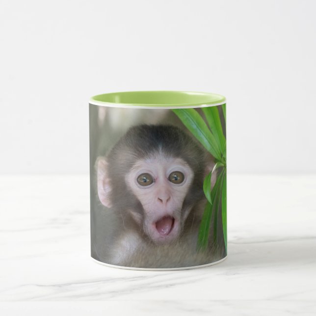 Mug Animaux de bébés cutest | Singe des neiges surpris (Centre)